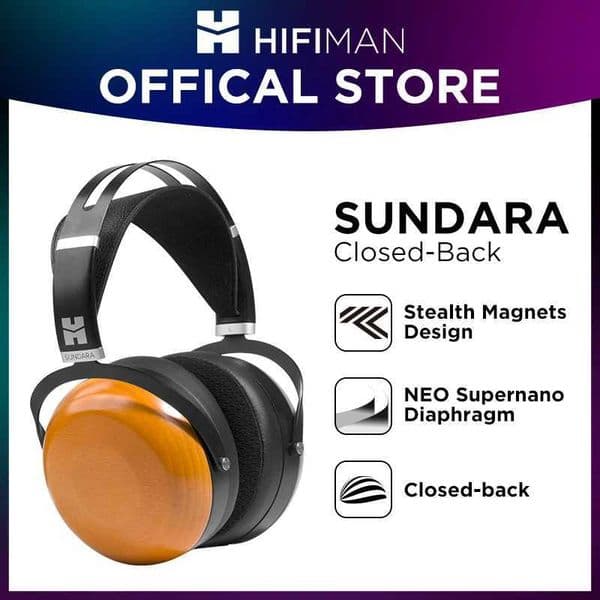 Headsets HIFIMAN SUNDARA Closed Ear Flat Magnetic Wired High Fidelity Earphones with Invisible Magnet Design and Ear Cup J240830