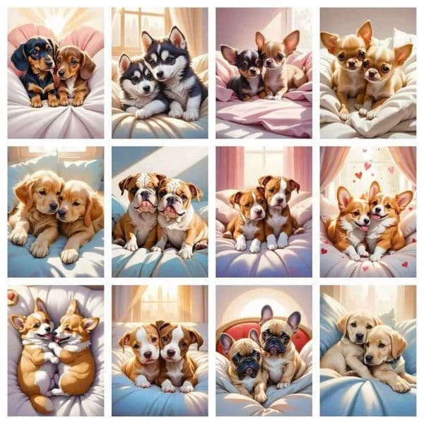 Animal Full Diamond Embroidery Dog AB Drill Diy Diamond Painting Handicraft Mosaic Cross Stitch Kits pug Teddy Art Home DecorXJ240816