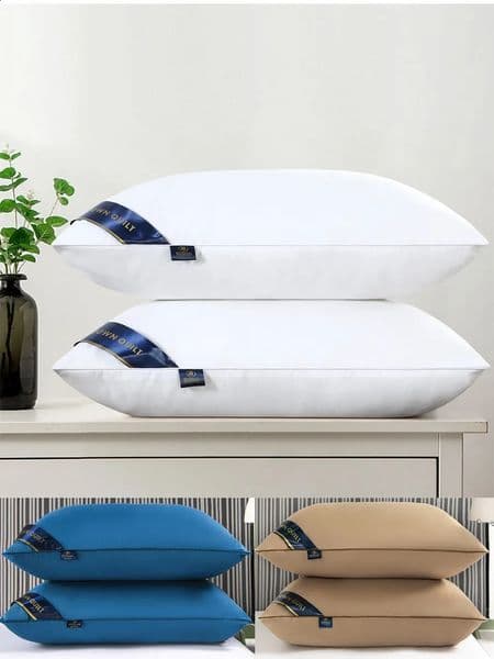 Solid color 48 74 2PCS sleep pillow suitable for home bedrooms Stuffed 5star el bouncing back soft and comfortable adult 240903