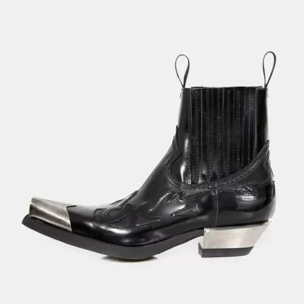 Vintage Stylish Vintage Leather Retro Mature Women Ankle Boots Thick Heels Shoes Woman Autumn Winter OL Boot Shoe Gothic Rock Dark Metal
