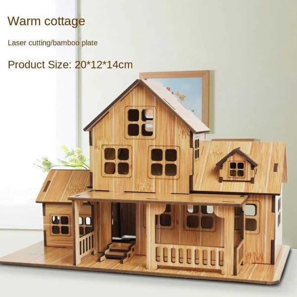 3 DIY wooden 3D cabin Ferris wheel puzzle board handmade building model childrens adult toy house childrens gift W240903