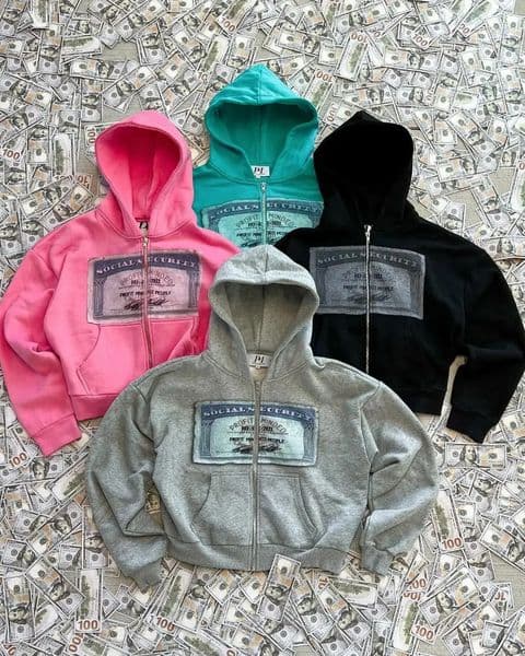Y2K style street clothing hoodie womens dollar print zipper mens oversized Harajuku sweatshirt hiphop 240904