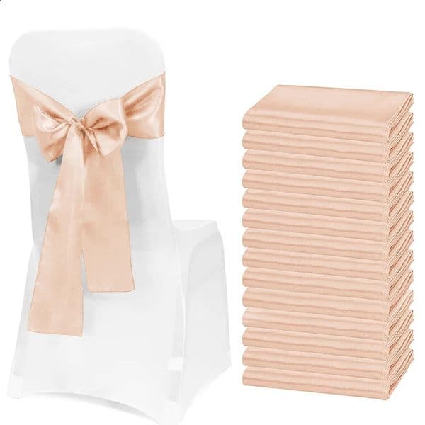 10/50 pieces of wedding ribbon chairs ribbon chairs bow colored chairs solid color chairs cover chairs for wedding banquets events el decoration 240903