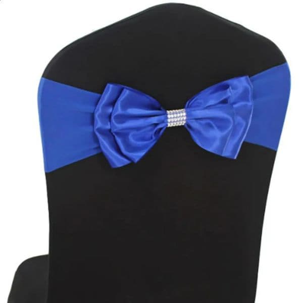 10/50 ready-made wedding satin chair belts spandex elastic chair bow tie belts used for banquet el birthday party decoration 240903