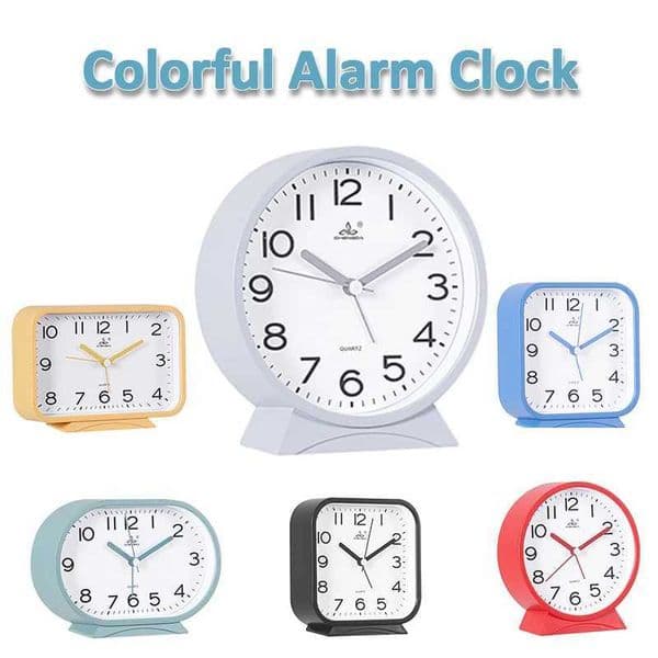 Small Alarm Clock Silent Student Learning Clock Bedside Analog Display High Quality Quartz Clock Bedroom Office Table Decor Y240904