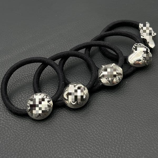 Designer Hair Ties Vintage Cross Flower Scrunchies Round Pattern Sword Five-pointed Star Hair Accessories Niche Classic