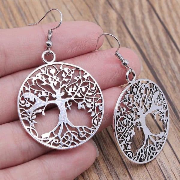 Direct shipping pendant earrings fashionable handmade 2-color Tree of Life pendant earrings W240904
