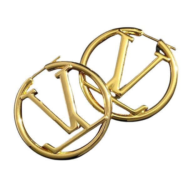 Earrings Selling a simple yet logo brings level look of the woman everything durable gold earrings Luxurious classic jewelry party gift