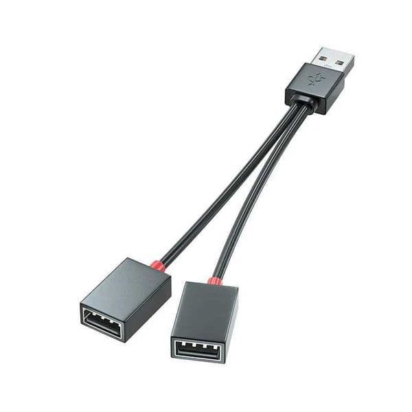 1-in-2 USB hub car USB splitter cable multifunctional adapter cable charging cable suitable for iPhone Android and smartphones CL240905