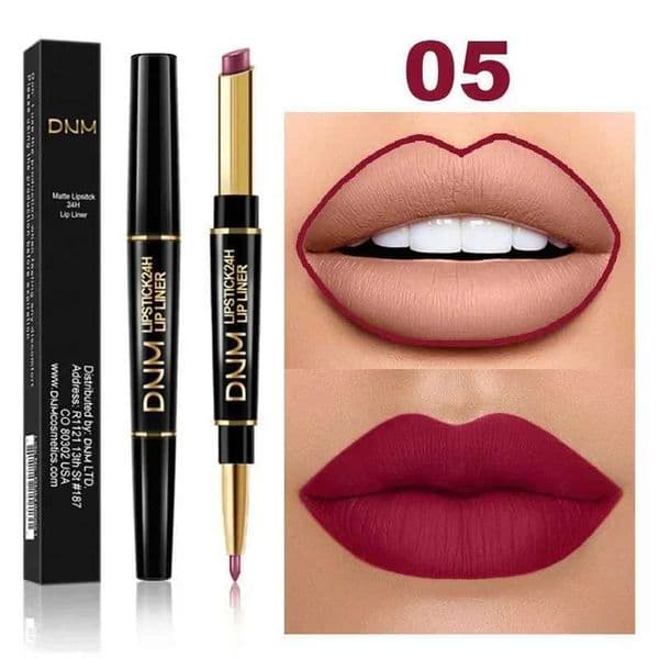 Luxury 2-In-1 Lipstick Pencil Outline Matte Waterproof Long-Lasting Moisturizing maquillaje Lip Line Cosmetics Nude Sexy Red X260106