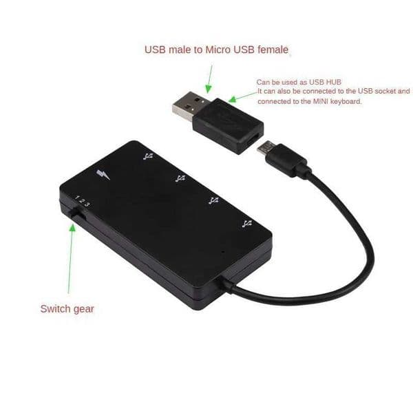 1 set of micro USB OTG 4-port hub charging adapter cables for high-speed smartphones and tablets CL240905