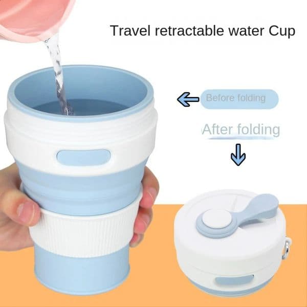 Product Original Sports Outdoor Portable Folding Telescope Travel Coffee Juice Cup Straw 450ml Water Bottle 240903