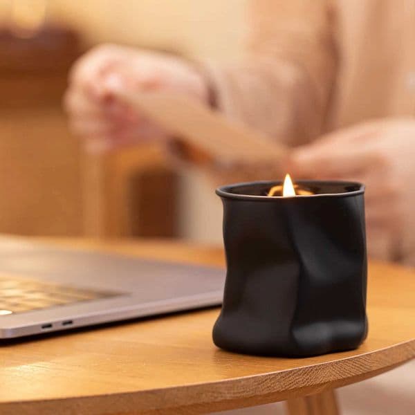 Aromatherapy Candle Ceramic Cup Sandalwood Candle Bean Wax Ceramic Cup Ornament Fragrance Soothing Ornament M240905