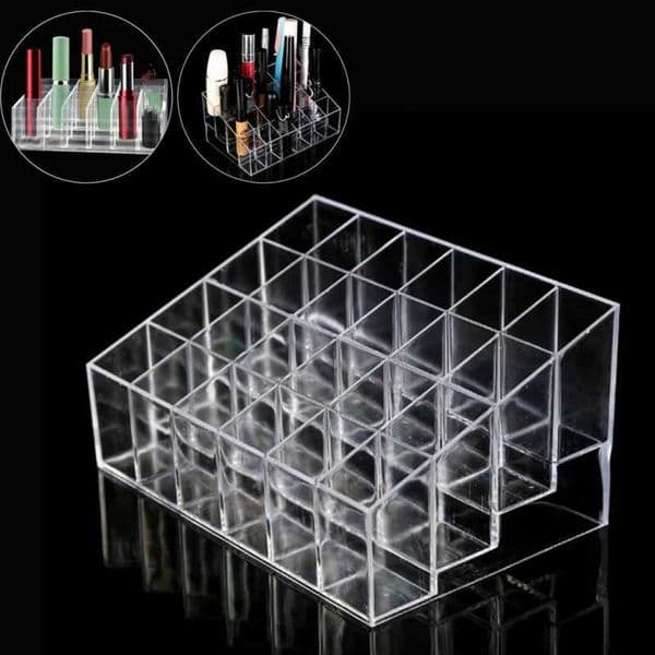 24 Grid Acrylic Lipstick Holder Lipstick Display Stand Holder Lipstick Stand Case Makeup Organizer Cosmetic Jewelry Storage Box Y240905