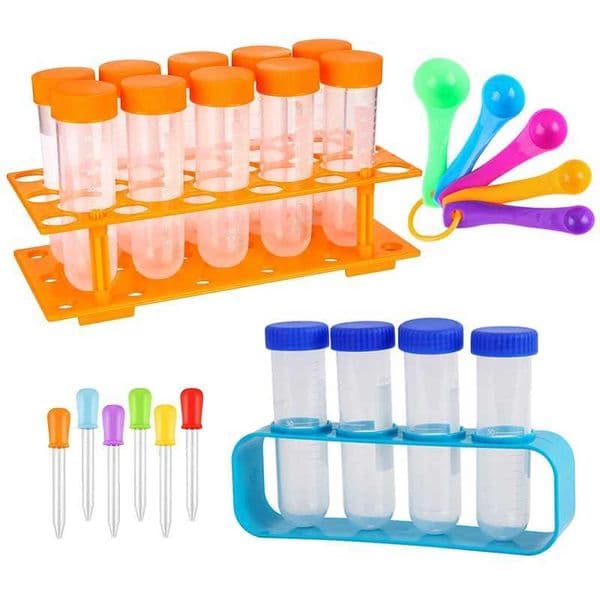 Childrens learning basic science testing tube with bracket and fine motor skills tool kit suitable for early childhood education toys W240827