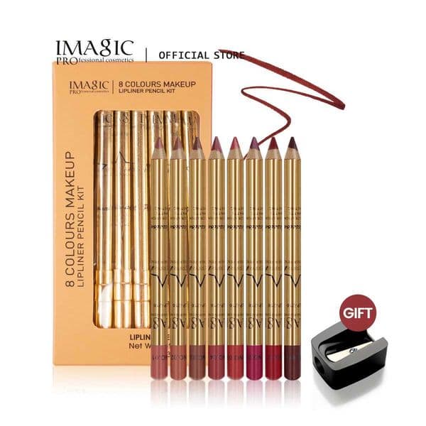 IMAGIC 8-color lipstick pencil durable waterproof professional soft smooth matte lipstick makeup tool W240904