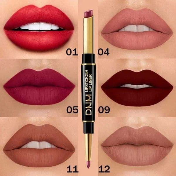 2-in-1 lip line matte lipstick pencil outline matte waterproof long-lasting moisturizing lip line cosmetics nude sexy red W240904