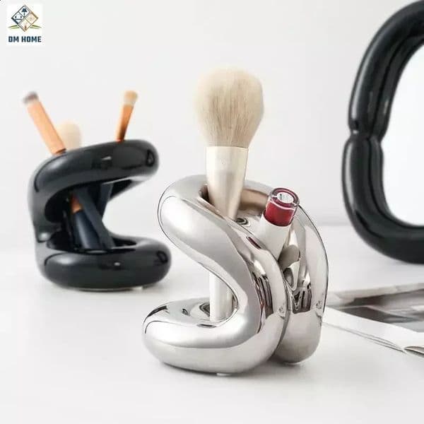 Cute ceramic toothbrush holder Korean knot toothbrush holder cute home decoration makeup brush holder accessories decorative gifts 240905