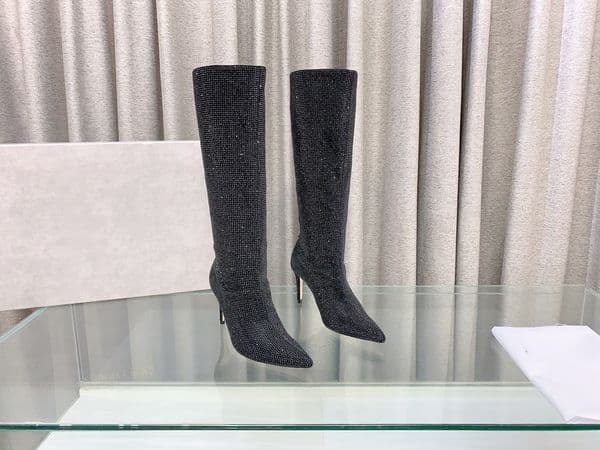 Top designer Satin crystals boots All-over synthetic crystals luxury jointly women's Bottom Non-slip Ankle Boots Color Size 35-40