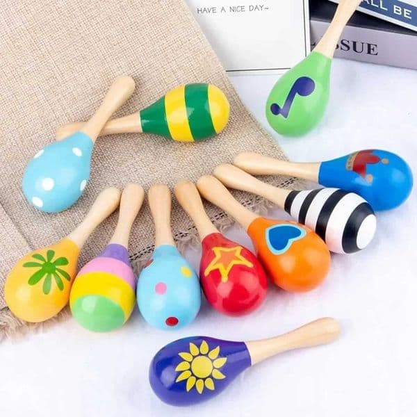 Montessori wooden toys baby sand hammers early childhood education music development musical instrument puzzle games W240827