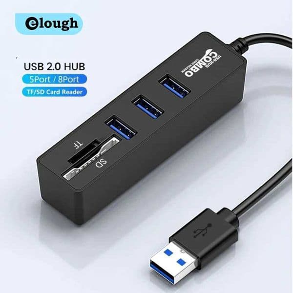 5/8 port USB 2.0 hub multi USB hub 2.0 splitter high-speed multi extender TF SD card reader adapter CL240905