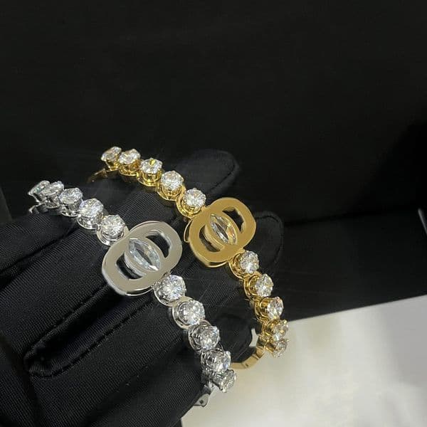 Designer Bracelets Bangle Geometry Round Letter Luxury Charm Bangles Women's Jewelry Stainless steel inlay Crystal Rhinestone Wristband Cuff Fashion Accessories