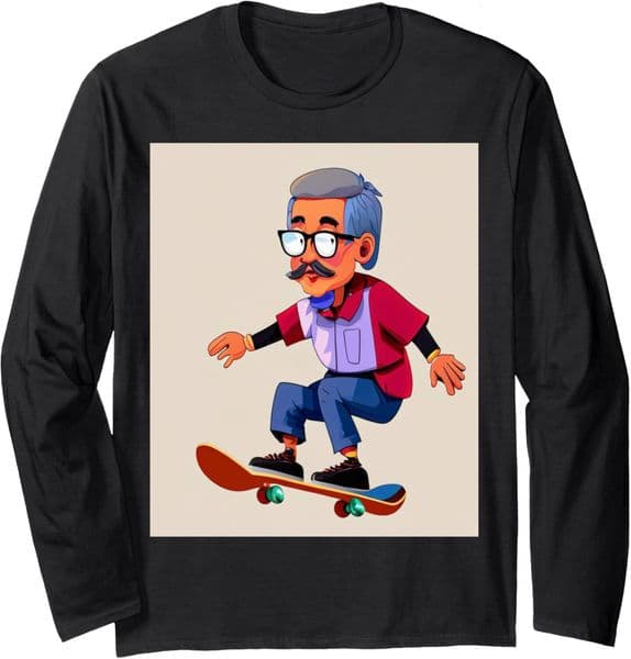 Long Sleeve Shirts For Men Sweatshirt Grandpa Skater Tee Streetwear Casual Tops Clothes Free shipping