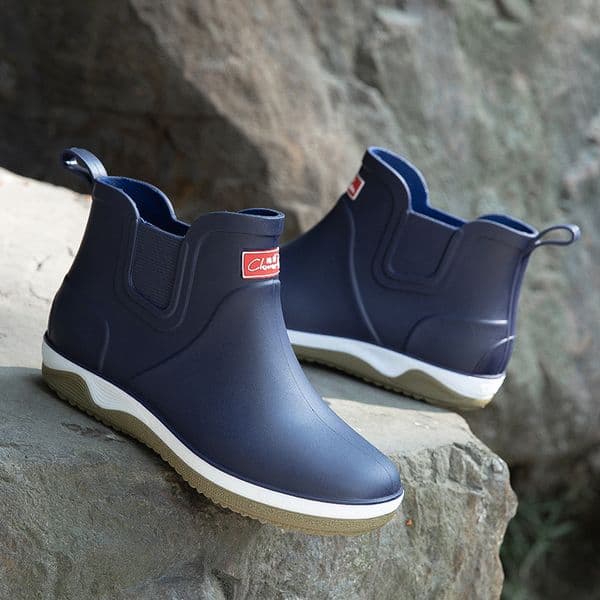 Designer Shoes Men S Rain Boots Rubber Platform Rainboots Fall Slip On Rain Shoes Male Waterproof Work Boots Winter Men Rain Boots