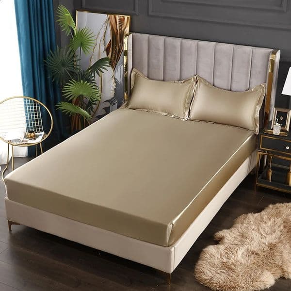 Fashion satin elastic fit sheet band used for mattress cover extra large 200 220 bed 240903