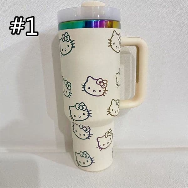 JO 40oz Cups With Handle Insulated Stainless Steel Tumbler Lids Straw Car Travel Mugs Coffee Termos Cups
