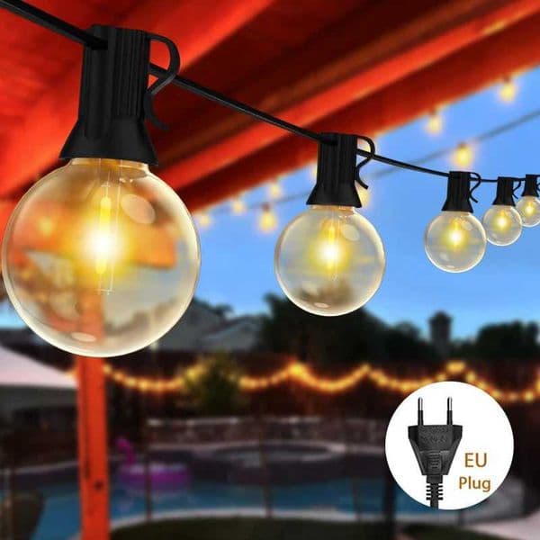 106FT LED G40 Ball String Lights Waterproof Outdoor Garden Garland String Lights Terrace Garden Pub Christmas Party Decoration Y240906