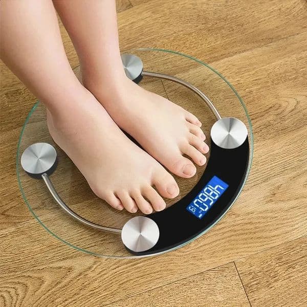 Circular transparent digital scale weight floor electronic LCD bathroom 240906