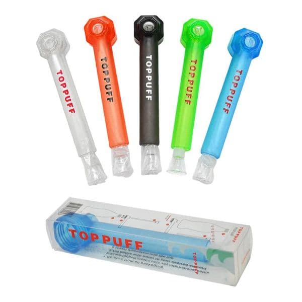 Toppuff Top Puff Portable Smoking Pipe For Travell Tobacco 160mm Acrylic Oil Burner Tube With Bottles Hookahs Screw on Bottle Converter Water Pipes by sea free