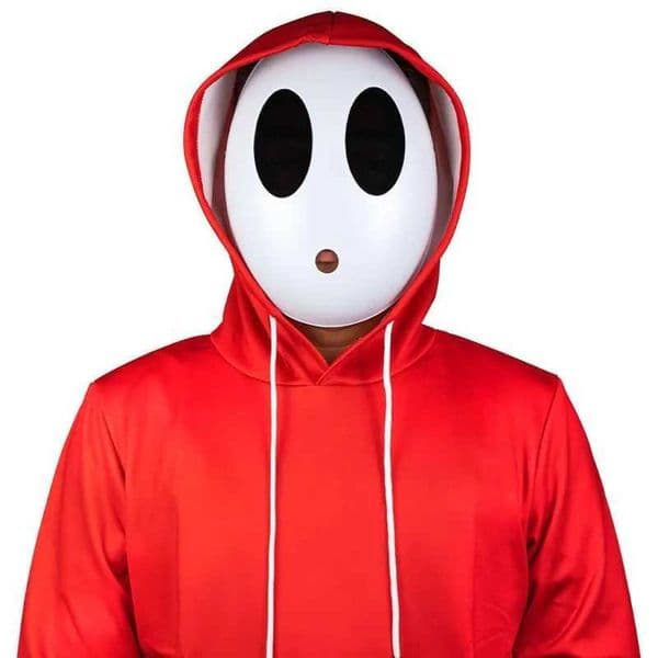Super Luigi brothers shy guy mask creative Halloween personality role-playing unisex childrens full face white makeup accessories W240905