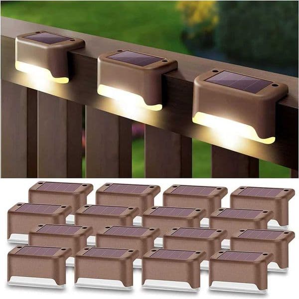 LED Solar Deck Lights Outdoor Solar Path Garden Light Waterproof Solar Step Lamps Decoration for Patio Stair Fence Courtyard Y240906