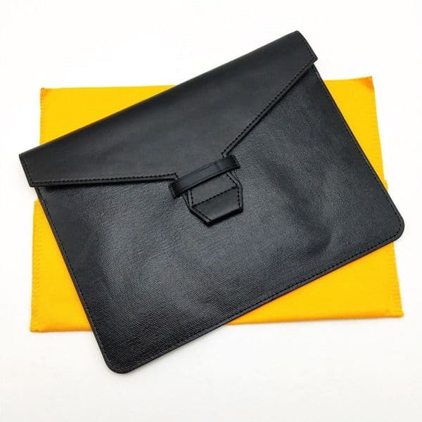 Designer Men Women Clutch Bag Classic Document Bags Pouch Memo Cover Caoted Canvas With Genuine Leather Receipt Pouch Cover Clutch Purse