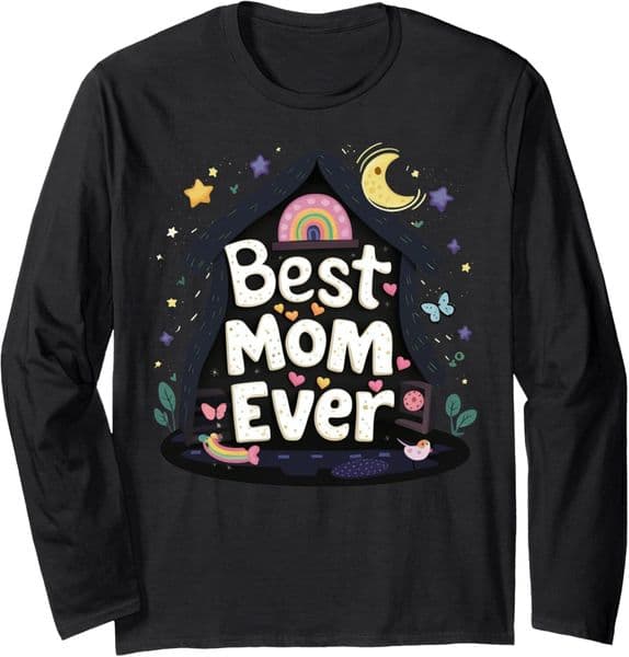 Long Sleeve Shirts For Men Sweatshirt Best Mom Ever 2D Illustration Black Scene Tee Streetwear Casual Tops Clothes Free shipping
