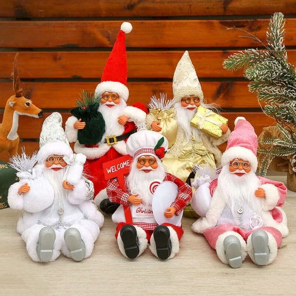 New Decoration Nordic Dwarf Sitting Elderly Doll Silicone Santa Claus Leg Pendant