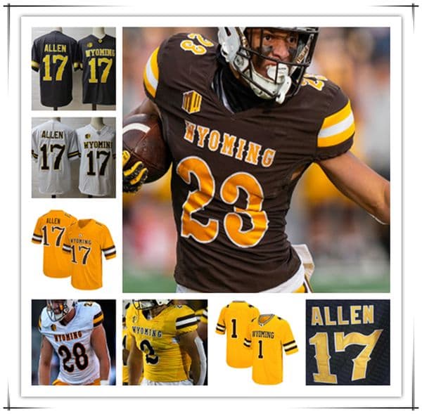 Wyoming WYO College Football Jerseys Josh Allen Evan Svoboda Kaden Anderson DJ Jones Sam Scott Tyler King Chris Durr Jr Wyett Ekeler Harrison Waylee Devin Boddie Jr 4X