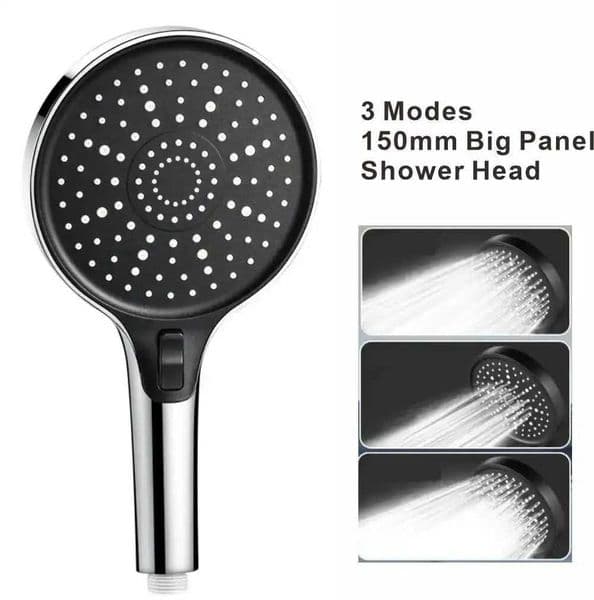 New 15cm Huge Panel High Pressure Shower Head 3 Modes Large Flow Adjustable Spray Filter Rain Shower Faucet Bathroom AccessoriesXJ240906