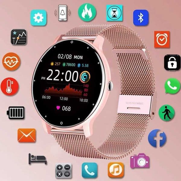 LIGE 2023 Smart watch Ladies Full touch Screen Sports Fitness watch IP67 waterproof BT For Android iOS Smart watch Female M240907