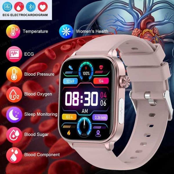 LIGE AI New Medical Diagnosis ECG HRV Emotion Fatigue Stress Detection Smart Watch Health Monitoring Women Smartwatch Men Watch M240907