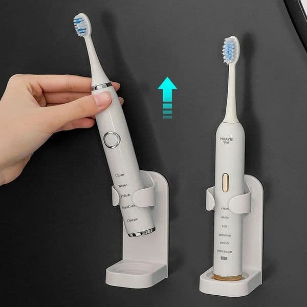 Electric wall mounted base bracket toothbrush holder organizer trackless space saving adult toilet bathroom accessories tool 240903
