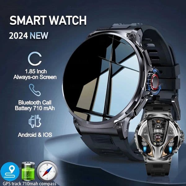 1.85 Ultra HD Clocks BT Call Smart Watch Men GPS Track 710mAH Battery 400+Dial Waterproof Smartwatch M240907