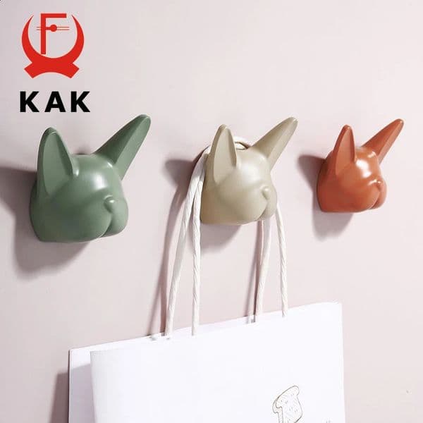 KAK Bulldog Design Wall Hanging Hook Coat Hook Bag Hat Rack Zinc Alloy Wall Hanging Decoration for Kis Hardware Accessories 240905