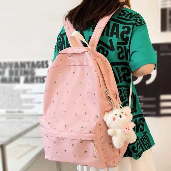 CMM Trendy Girl Floral Print Cute Travel Book Backpack Fashion Female Laptop Student Bag New Lady College Women School Bags 240907