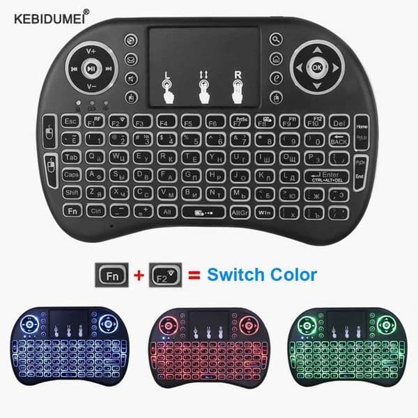 i8 Mini Keyboard Wireless Keyboard 3 Color Backlit 2.4GHz English Russian Air Mouse with Touchpad Remote Control For PC Laptop M240907