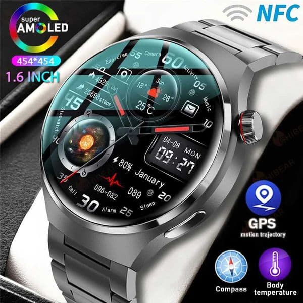 For HUAWEI GT4 Pro GPS NFC Smart Watch Men 360*360 AMOLED Screen Heart rate BT Call IP68 Waterproof Man Smartwatch 2024 M240907