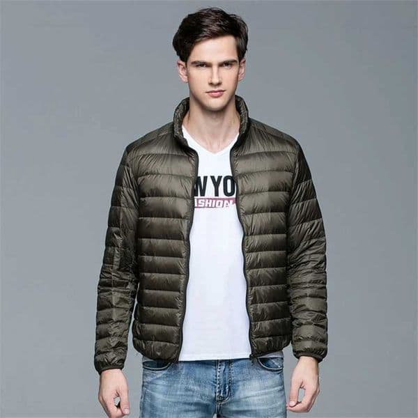Winter mens down jacket ultra light down jacket mens windproof jacket lightweight warm jacket W240906