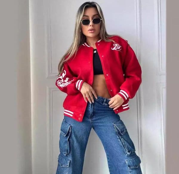 Women's Jackets Fashion luxury Letter Print Bomber Jackets Casual Long Sleeve sport Coat Women's Clothing
